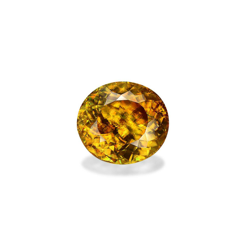 OVAL-cut Sphene Honey Yellow 19.24 carats