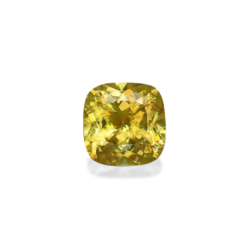 CUSHION-cut Sphene Lemon Yellow 9.91 carats