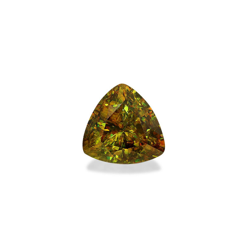 Trilliant-cut Sphene Moss Green 7.16 carats