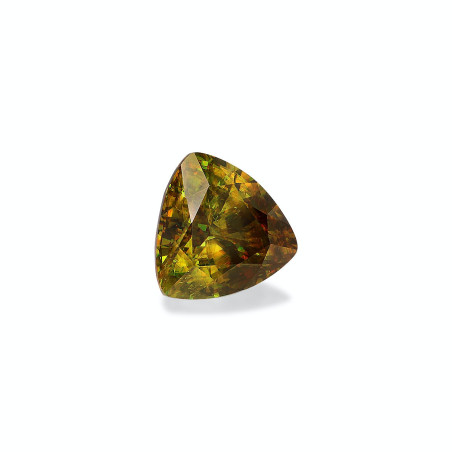 Esfena taille Trilliant Moss Green 7.16 carats