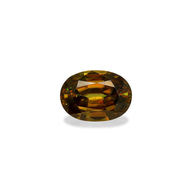 OVAL-cut Sphene Moss Green 6.89 carats
