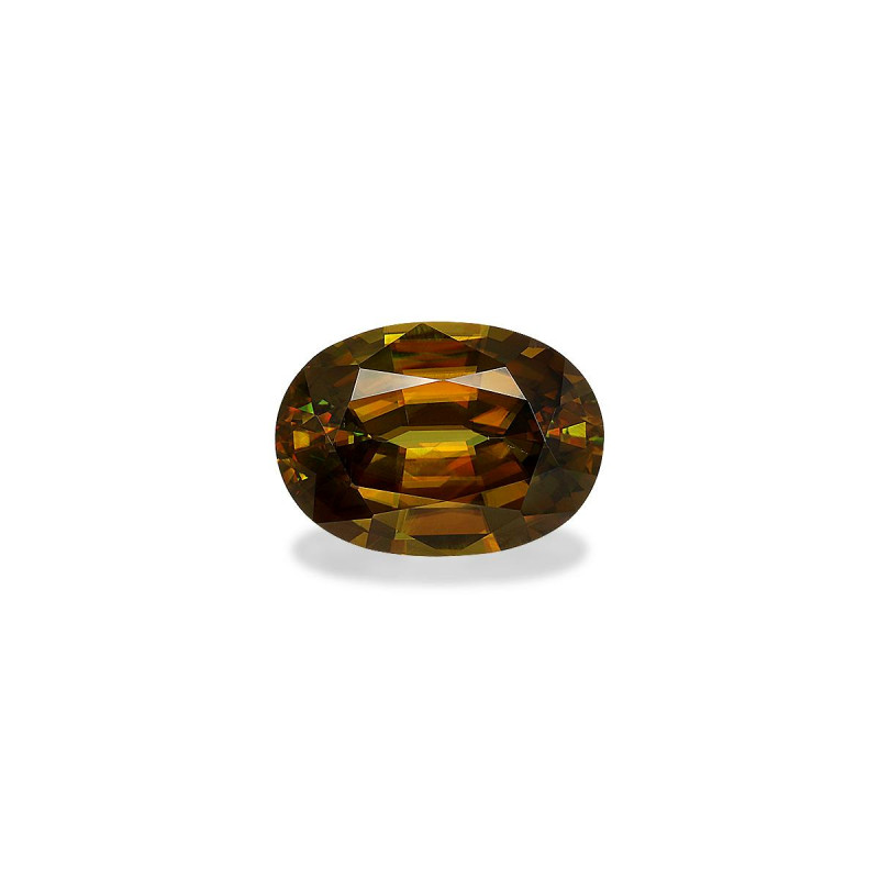 OVAL-cut Sphene Moss Green 6.89 carats