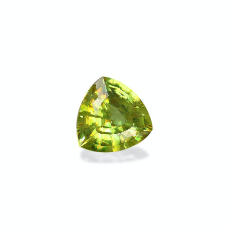 Esfena taille Trilliant Lime Green 7.30 carats