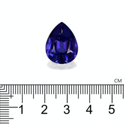 Peervormige blauwe Tanzaniet van 15,68 karaat