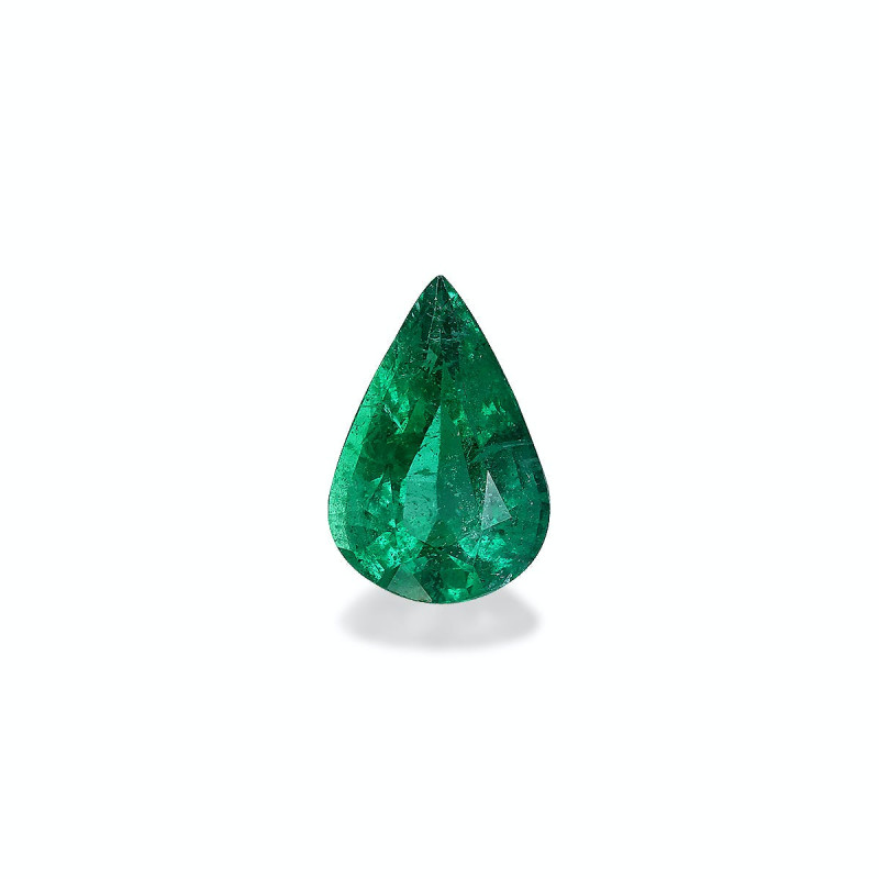 Pear-cut Zambian Emerald Green 4.10 carats