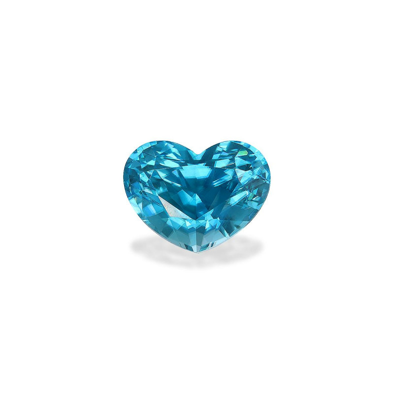 Zircon Bleu taille COEUR Bleu 5.58 carats
