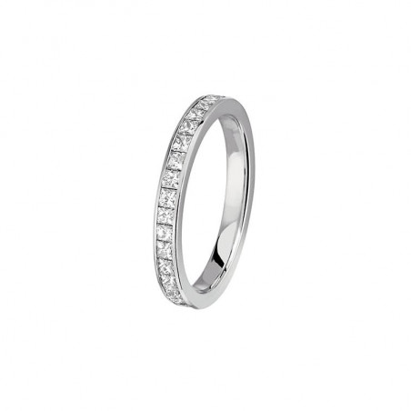 ALLIANCE MARIAGE COLLECTION COMTESSE 2,5MM OR BLANC DIAMANT 1,36 CT