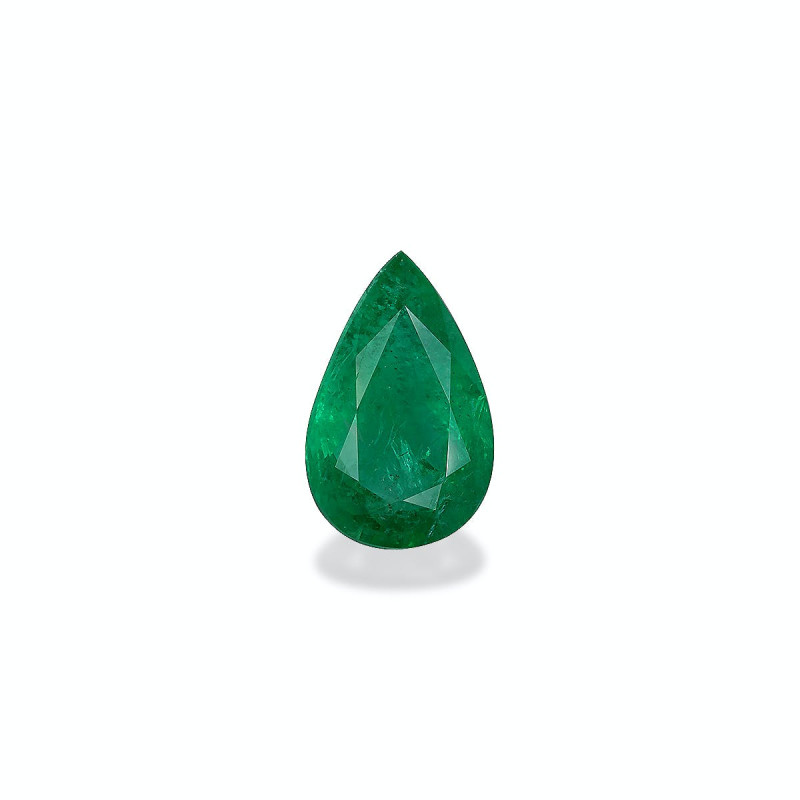 Pear-cut Zambian Emerald Green 10.87 carats