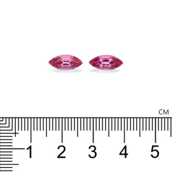 Marquise geslepen Rubelliet Fuscia Roze 2,42 karaat
