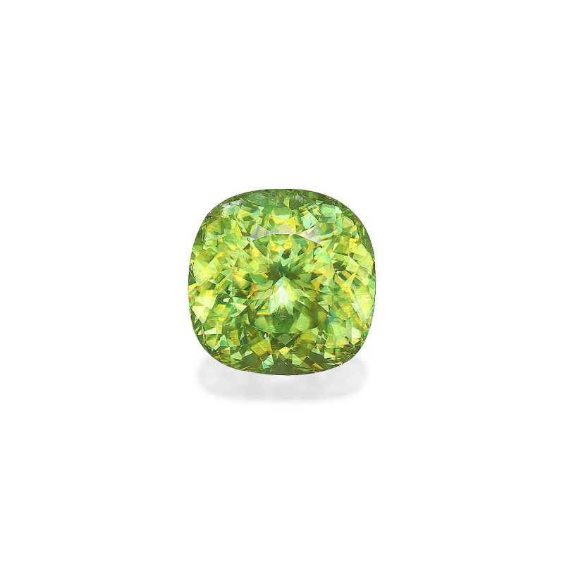CUSHION-cut Sphene Lime Green 4.56 carats