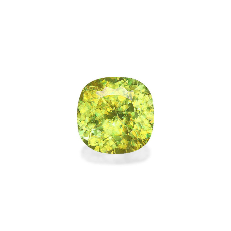 CUSHION-cut Sphene Lime Green 4.33 carats