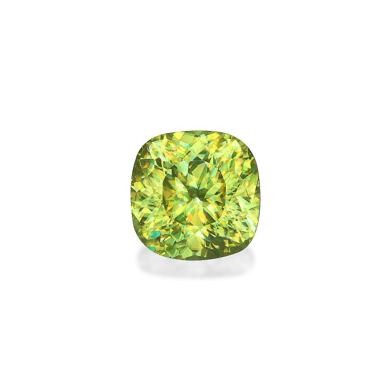 CUSHION-cut Sphene Lime Green 4.16 carats