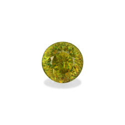 橙黄绿色圆形切割的Sphene，3.60克拉
