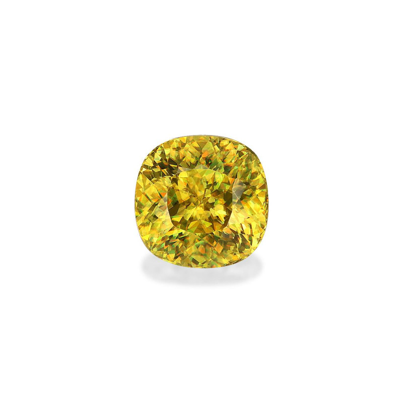 CUSHION-cut Sphene Yellow 3.65 carats