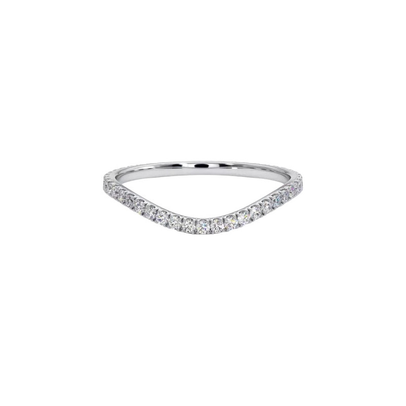 Elle Curved – geschwungener Trauring mit Diamanten