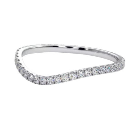 Elle Curved – geschwungener Trauring mit Diamanten