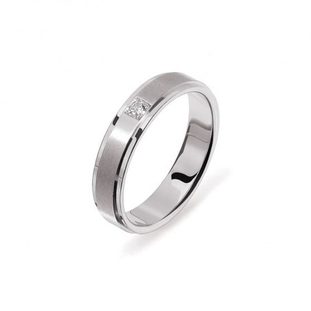ALLIANCE MARIAGE COLLECTION SAN REMO 5MM OR BLANC DIAMANT 0,05 CT