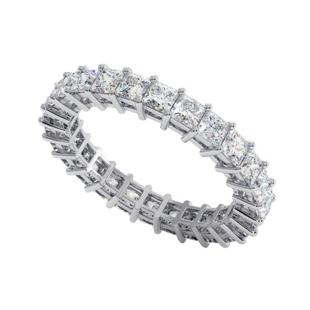 Promesse-Trauring mit Princess-Diamanten