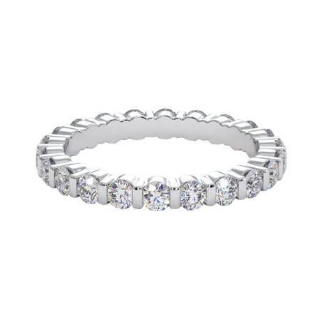 Reine-Trauring mit Diamant-Baguetten im Barrette-Stil