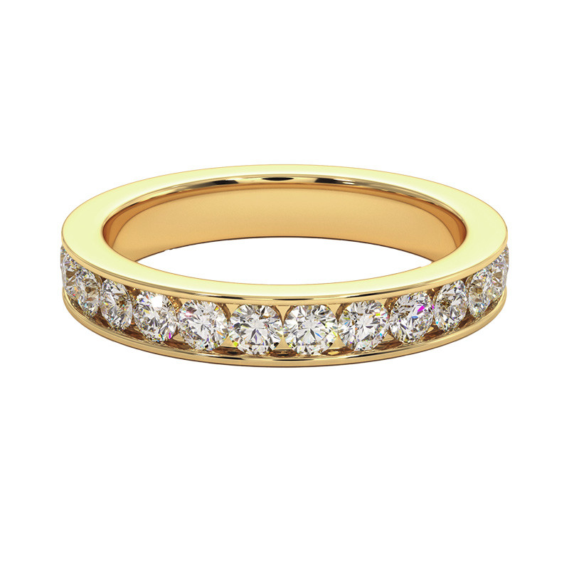 Mon Tr&eacute;sor Ehering runde Diamanten Kanalfassung 18K Gold