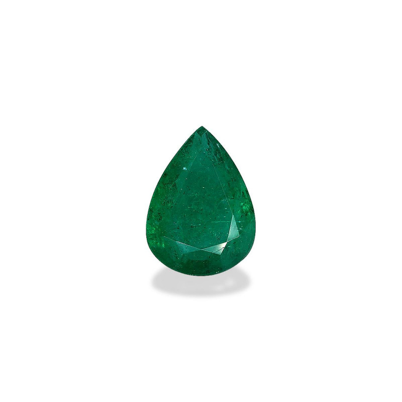 Pear-cut Zambian Emerald Green 6.34 carats