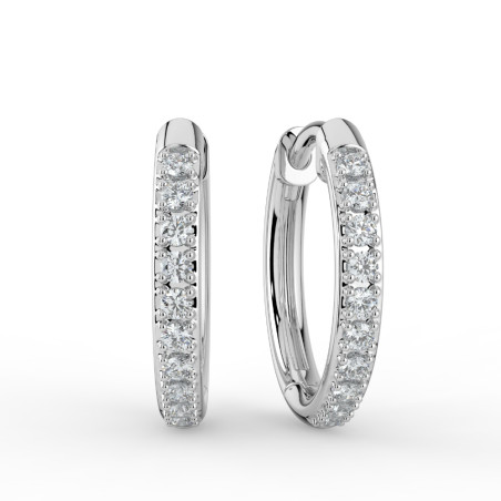 Diamond Hoop Earrings in White Gold