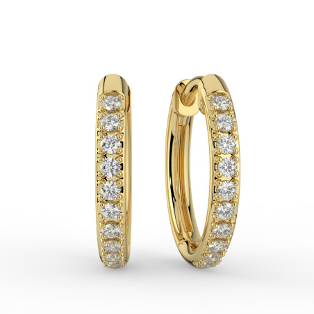 Diamond Hoop Earrings in Gold