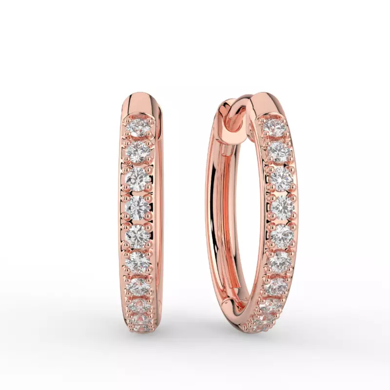 Rose Gold Diamond Hoop Earrings