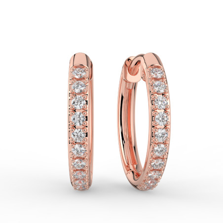 Rose Gold Diamond Hoop Earrings