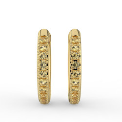 أقراط حلقية من الذهب الأصفر والسترين | Celinni