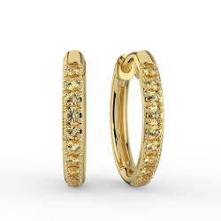 أقراط حلقية من الذهب الأصفر والسترين | Celinni