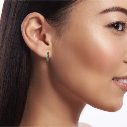 أقراط دائرية من الذهب الأبيض مرصعة بالتسافوريت – Celinni