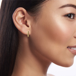 أقراط حلقية من الذهب الأصفر والسترين | Celinni