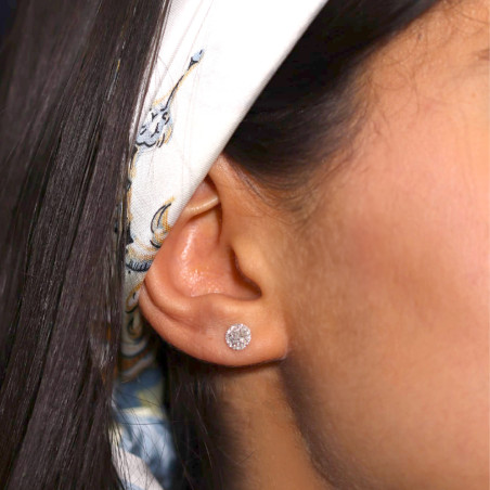 Vente Flash : Boucles d'oreilles Diamants Ronds Or Blanc