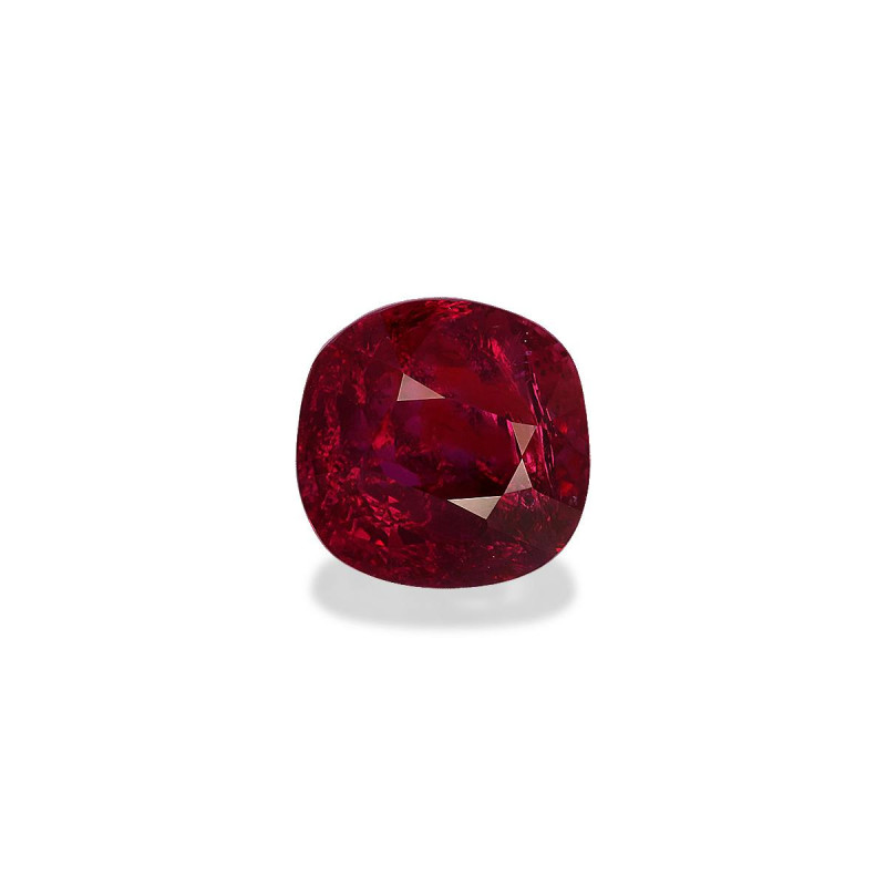 Mozambikaanse robijn, groen kussen geslepen, 3.04 karaat