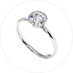 Solitaire Ring with Closed Setting