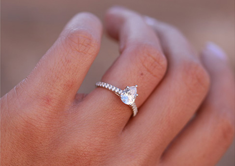 White gold engagement ring