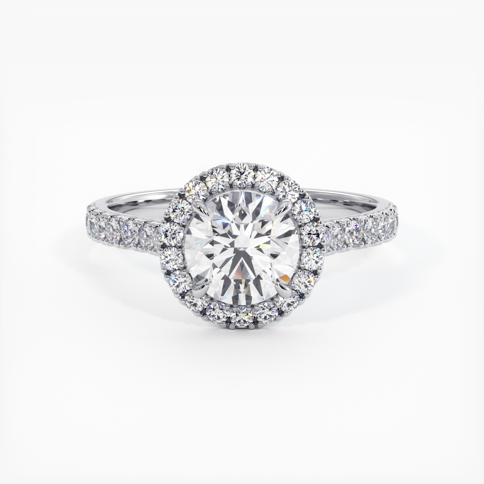 Bague avec halo de diamants élégante pour les mamans