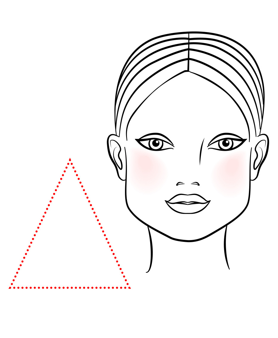 type de visage triangle pour boucles d'oreilles
