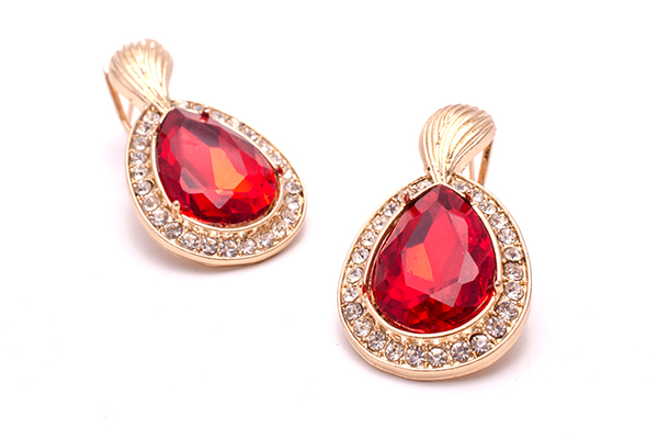 boucles d'oreilles pierre précieuse rubis celinni