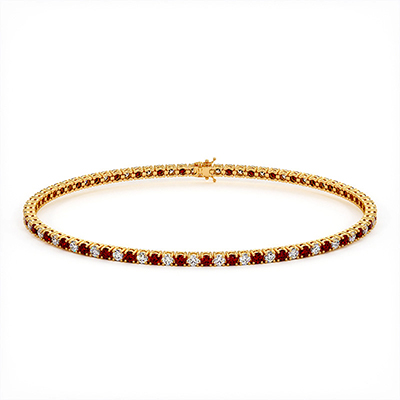 bracelet rivière rubis et diamants celinni