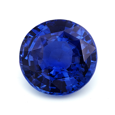 pierre précieuse saphir bleu rond celinni