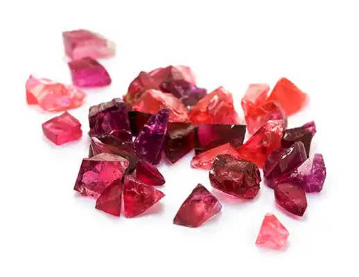 Nuances de couleur de la tourmaline rose