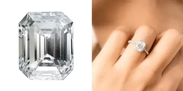 Emerald shaped diamond