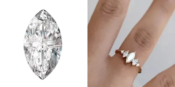 Marquise shaped diamond