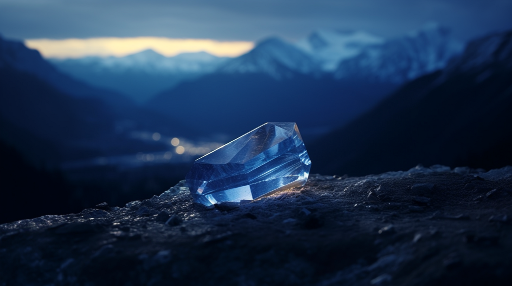 Saphir bleu du Montana brillant et précieux