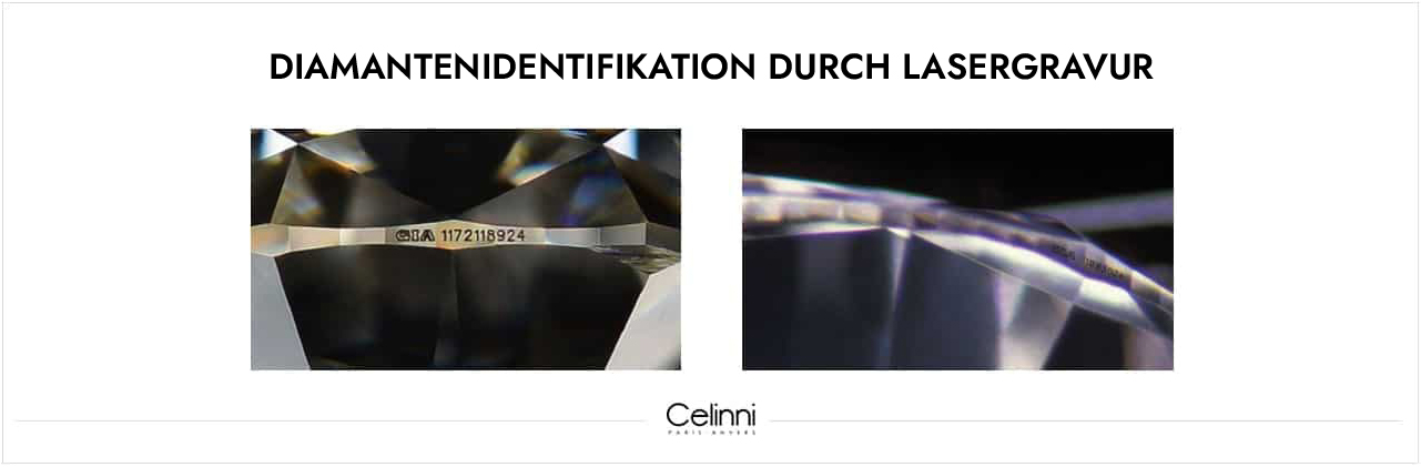 Diamantenidentifikation durche lasergravur Lasergravur eines Diamanten