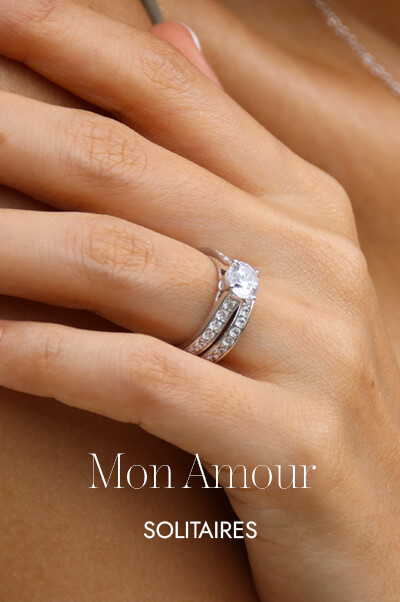 Bague fiancaille en platine MON AMOUR