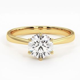Solitaire diamant celinni 1968 or jaune