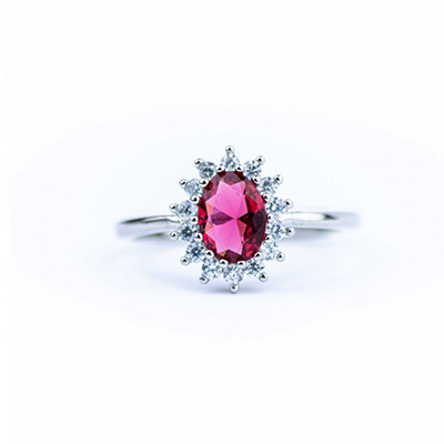 bague marguerite grenat ovale celinni